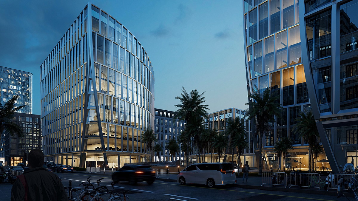 黄昏蓝调建筑效果图-Sketchup-D5渲染器